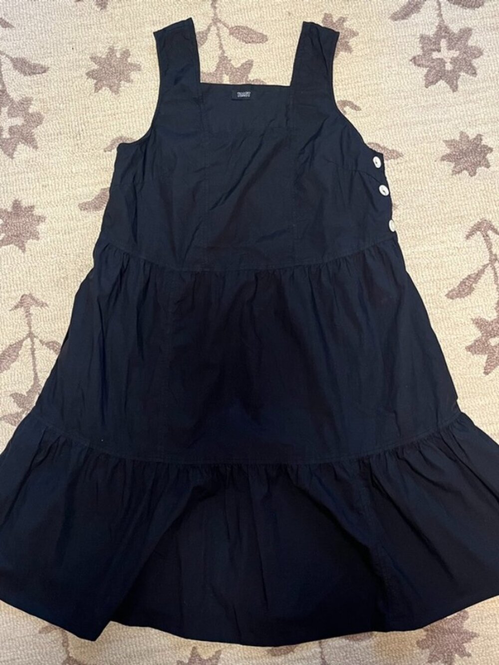 Toast Black Tiered Poplin Sleeveless Dress UK 12 US 8 GUC